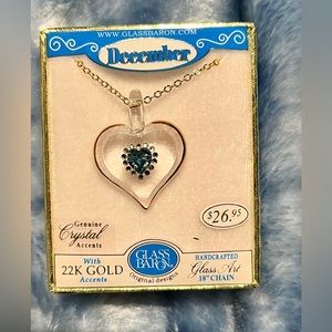 Genuine crystal with 22k gold accents necklace